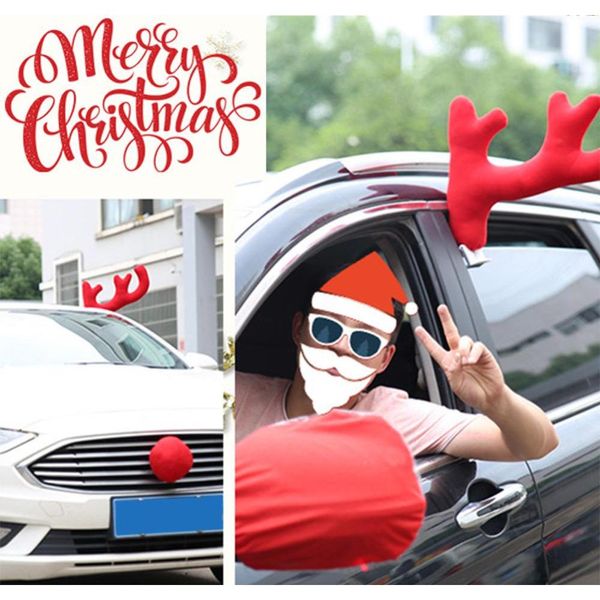 

reindeer christmas decor car vehicle nose horn costume set rudolf christmas reindeer antlers red nose ornaments shipping psuy6