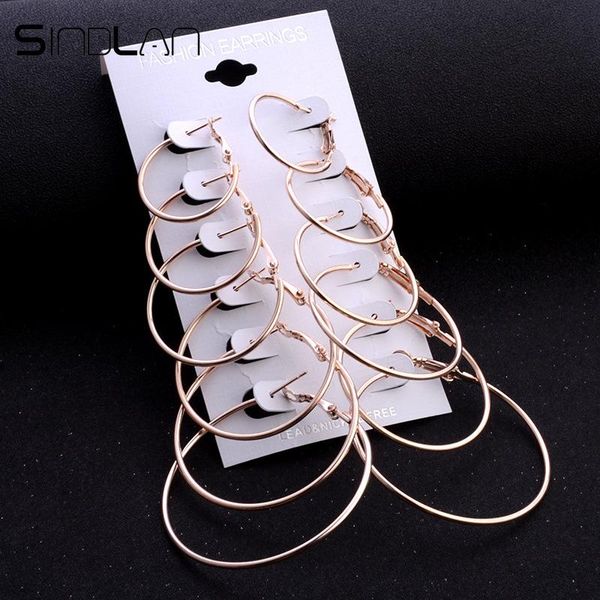 sindlan 6 pairs classic big circle earrings for women hyperbole hoop earring set simple fashion ear loop girls ear jewelry, Golden;silver
sindlan 6 pairs classic big circle earrings for women hyperbole hoop earring set simple fashion ear loop girls ear jewelry, Golden;silver
