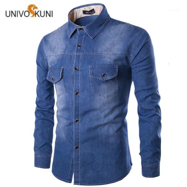 men's casual shirts univos kuni 2021 men's shrit denim chest pocket long-sleeved fashion slim fit soild colro male boys big size 6, White;black
men's casual shirts univos kuni 2021 men's shrit denim chest pocket long-sleeved fashion slim fit soild colro male boys big size 6, White;black