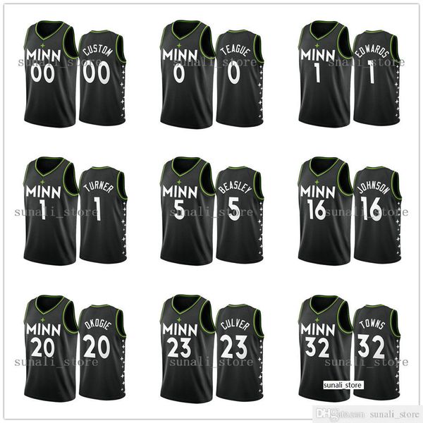 2020-21 city black anthony 1 edwards karl-anthony towns malik beasley james johnson josh okogie jarrett culver jeff teague jersey edition, Black;red
2020-21 city black anthony 1 edwards karl-anthony towns malik beasley james johnson josh okogie jarrett culver jeff teague jersey edition, Black;red