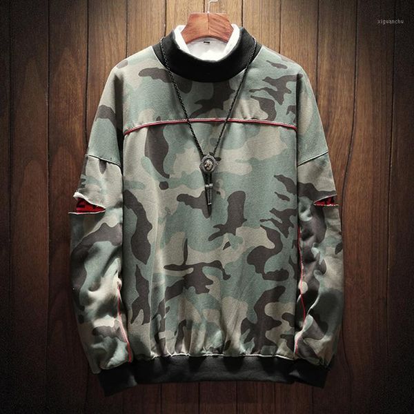 men's sweatershirt hoodie 2020 autumn new style camouflage patchwork o-neck long sleeve streetwear sweatshirt poleron hombre1, Black 
men's sweatershirt hoodie 2020 autumn new style camouflage patchwork o-neck long sleeve streetwear sweatshirt poleron hombre1, Black