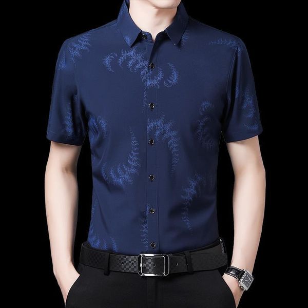 new summer short sleeve shirt men thin casual slim fit printing men shirts single breasted turn-down collar clothing, White;black
new summer short sleeve shirt men thin casual slim fit printing men shirts single breasted turn-down collar clothing, White;black