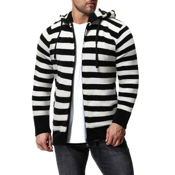men's sweaters 2021 men splicing casual long sleeve pullovers knitting black and white striped clothing plus size s-xl, White;black
men's sweaters 2021 men splicing casual long sleeve pullovers knitting black and white striped clothing plus size s-xl, White;black