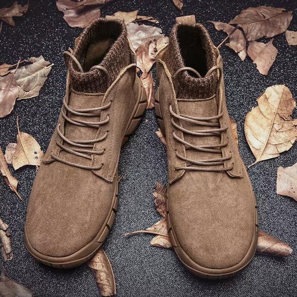 2019 men boots fly patchwork knit winter boots ankle martin boots brown black outdoor sneakers size 40-44
2019 men boots fly patchwork knit winter boots ankle martin boots brown black outdoor sneakers size 40-44