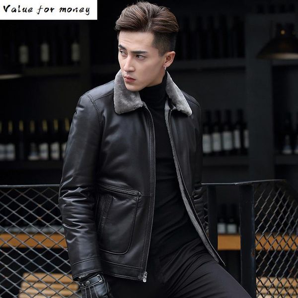 jacket leather men winter natural wool fur liner sheepskin coat for men real fur warm leather jackets t-89-1733 kj1398, Black
jacket leather men winter natural wool fur liner sheepskin coat for men real fur warm leather jackets t-89-1733 kj1398, Black