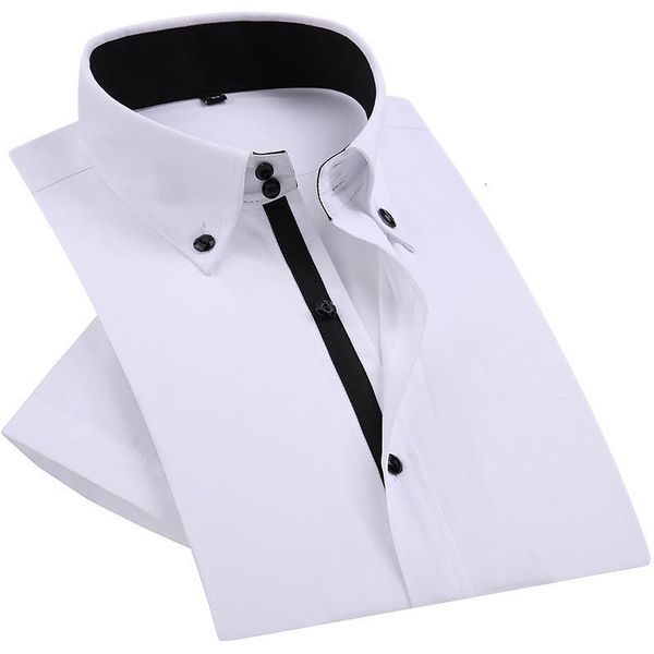 summer smart casual diamond buttons mens dress shirt white short sleeve high collar slim fit stylish business blouse, White;black
summer smart casual diamond buttons mens dress shirt white short sleeve high collar slim fit stylish business blouse, White;black