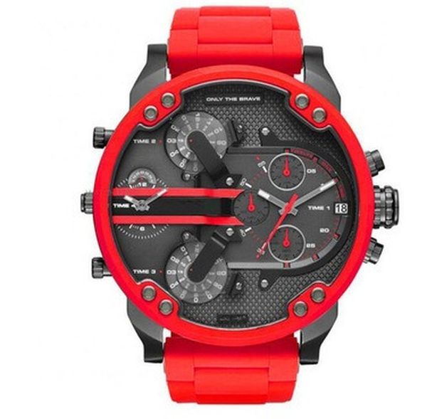 selling 7370 red dz quartz men's watch large watch mechanical watch, Slivery;brown