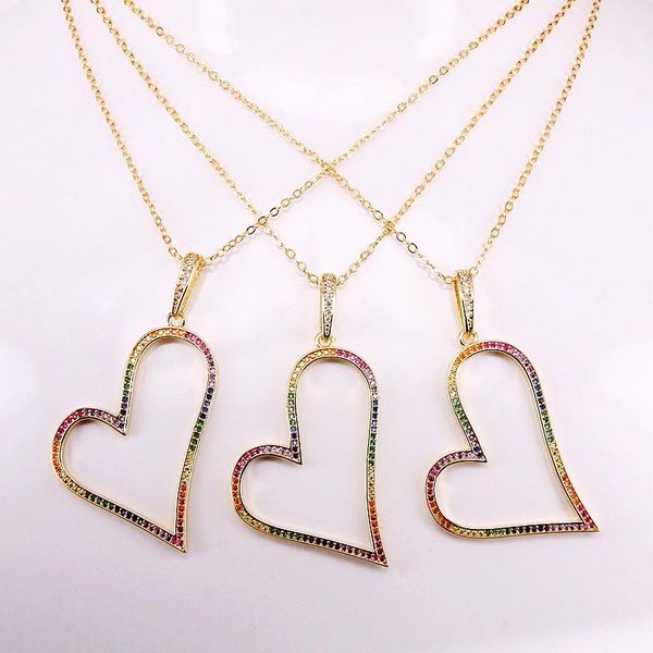6pcs, gold filled crystal colorful zirconia pendant, fashion multi rainbow cz micro pave heart pendant necklaces, Silver
6pcs, gold filled crystal colorful zirconia pendant, fashion multi rainbow cz micro pave heart pendant necklaces, Silver