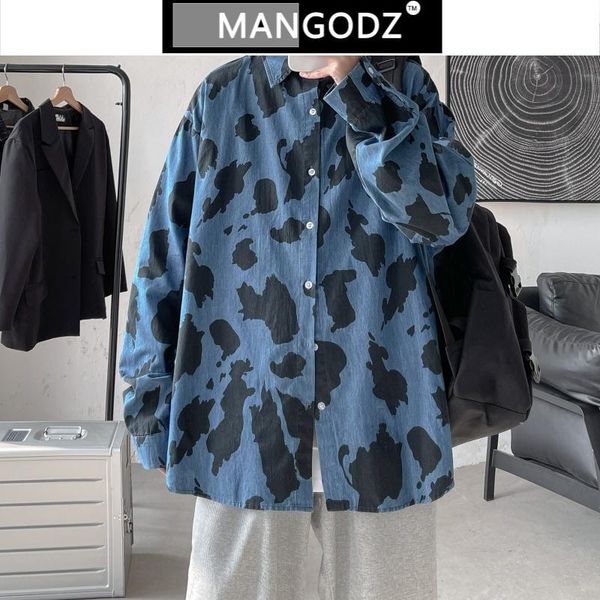 men's casual shirts 2021 korean cow spots print long sleeve shirt harajuku men clothing loose vintage camisa hip hop streetwear chemise, White;black
men's casual shirts 2021 korean cow spots print long sleeve shirt harajuku men clothing loose vintage camisa hip hop streetwear chemise, White;black