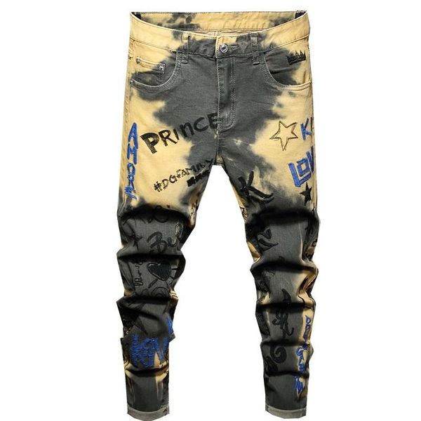 men's jeans european american style fashion brand pants hole patch elastic letter embroidery silm fit yellow, Blue
men's jeans european american style fashion brand pants hole patch elastic letter embroidery silm fit yellow, Blue