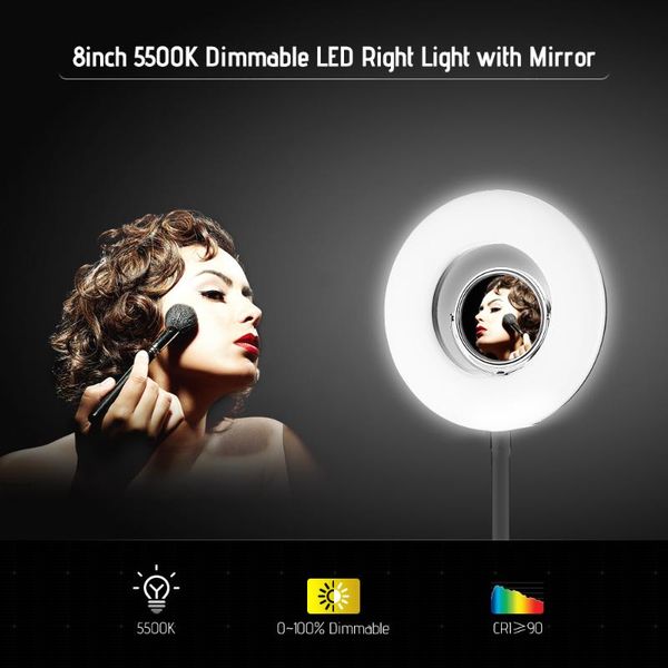 5500k led ring video light 24w dimmable fill light with makeup mirror deskclip bendable pole for p live video lighting
5500k led ring video light 24w dimmable fill light with makeup mirror deskclip bendable pole for p live video lighting