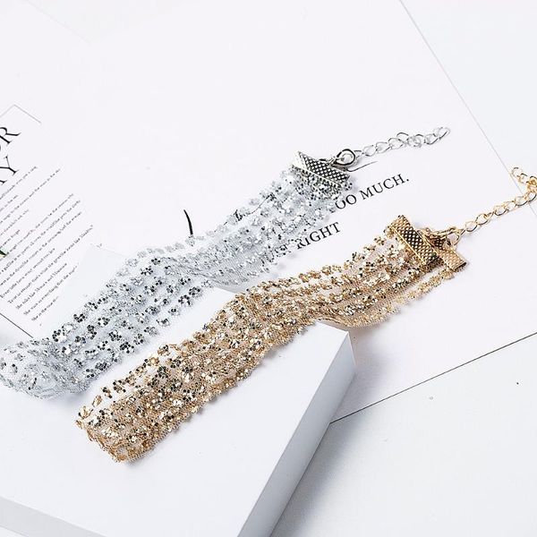 chokers sequins mesh choker necklace gold silver color fashion women jewelry lady invisible clavicle chain statement, Golden;silver
chokers sequins mesh choker necklace gold silver color fashion women jewelry lady invisible clavicle chain statement, Golden;silver