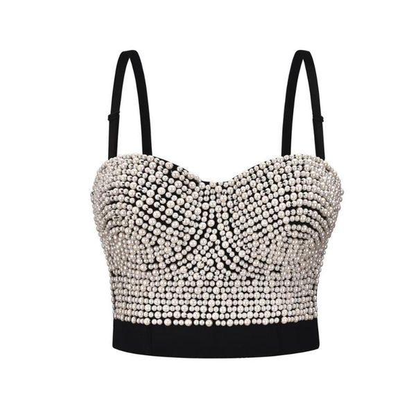 bras white pearl beading crop women bra, Red;black 
bras white pearl beading crop women bra, Red;black