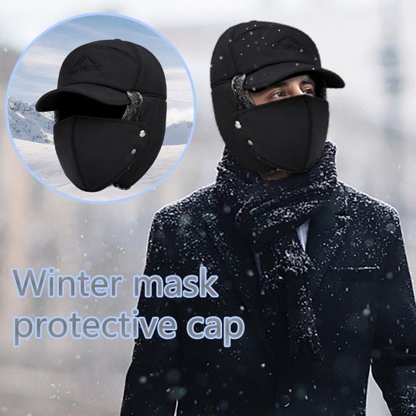 hat trend winter warm thermal bomber hats men women fashion ear protection face windproof ski cap velvet thicken couple hat, Black
hat trend winter warm thermal bomber hats men women fashion ear protection face windproof ski cap velvet thicken couple hat, Black