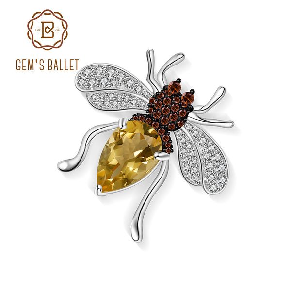 gem's ballet 925 sterling sliver cute bee insect pins brooches 3.04ct natural citrine clothes sweater jewelry for women brooch 201009, Gray
gem's ballet 925 sterling sliver cute bee insect pins brooches 3.04ct natural citrine clothes sweater jewelry for women brooch 201009, Gray