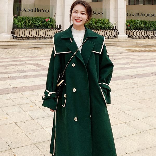 2021 new women's wool coat winter new long korean dark green style loose double breasted thickened fashion amendment jacket fc6 9bhg, Black
2021 new women's wool coat winter new long korean dark green style loose double breasted thickened fashion amendment jacket fc6 9bhg, Black