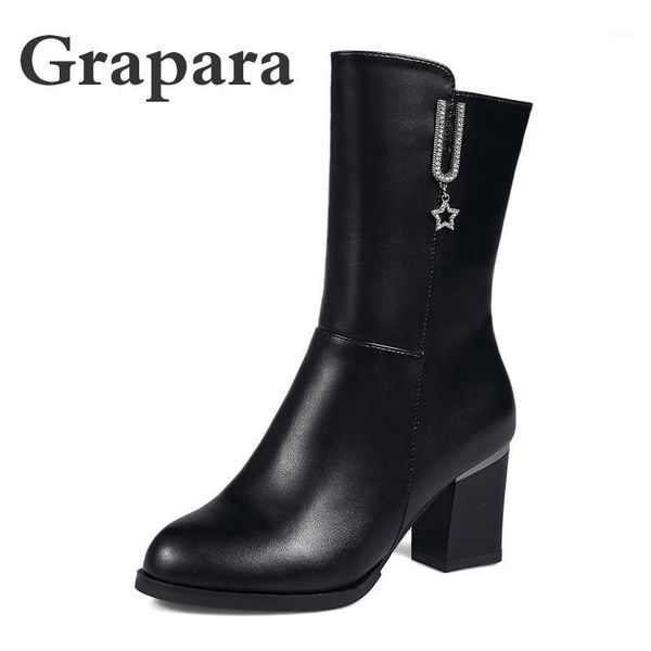 boots autumn mid calf for women platform crystal zip half female leather high heels shoes woman grapara1, Black
boots autumn mid calf for women platform crystal zip half female leather high heels shoes woman grapara1, Black