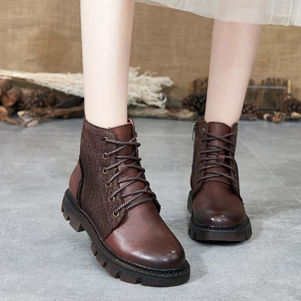 female genuine cow leather woman shoes retro ankle gray coffee handmade footwear boots lace-up med heels riding normal size191, Black
female genuine cow leather woman shoes retro ankle gray coffee handmade footwear boots lace-up med heels riding normal size191, Black