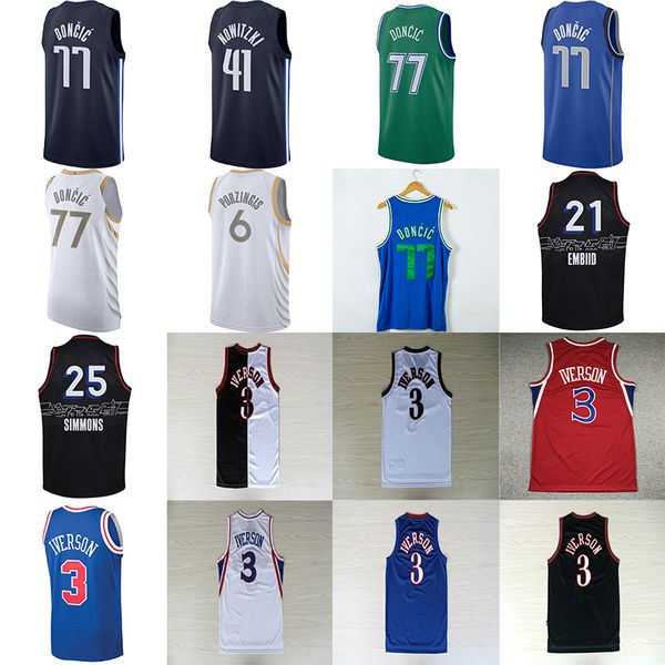 ncaa allen 3 iverson dallas luka 77 doncic joel 21 embiid ben 25 simmons dirk 41 nowitzki kristaps 6 porzingis men basketball jersey, Black;red
ncaa allen 3 iverson dallas luka 77 doncic joel 21 embiid ben 25 simmons dirk 41 nowitzki kristaps 6 porzingis men basketball jersey, Black;red