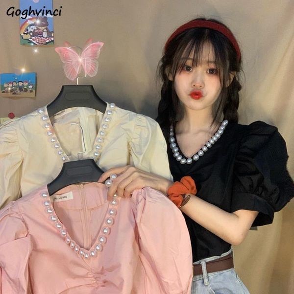 women's blouses & shirts women korean style soft ulzzang beading puff sleeve harajuku simple all-match elegant ladies fit thin trendy d, White
women's blouses & shirts women korean style soft ulzzang beading puff sleeve harajuku simple all-match elegant ladies fit thin trendy d, White