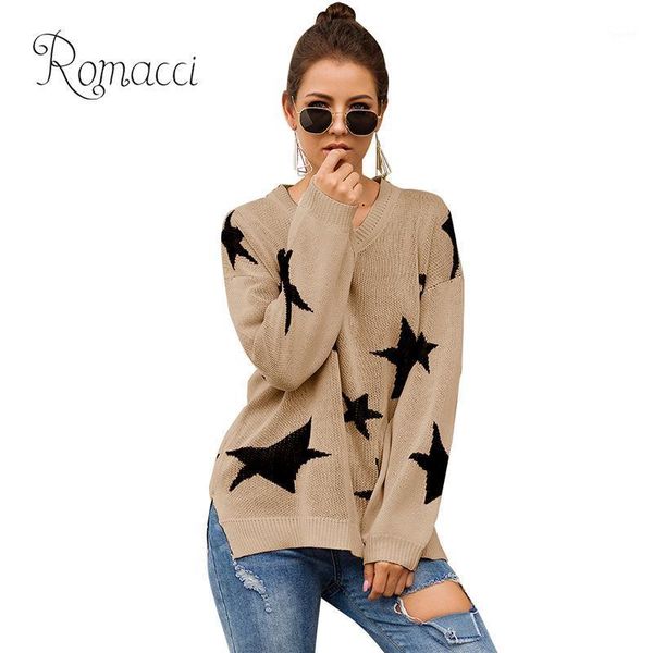 women sweater contrast five-pointed star v neck dropped shoulder long sleeve loose women's winter sweaters cozy pullover women1, White;black
women sweater contrast five-pointed star v neck dropped shoulder long sleeve loose women's winter sweaters cozy pullover women1, White;black