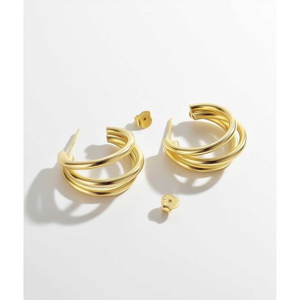 korean version s925 pure silver earrings geometric multilayer circle earrings temperament gold plated earrings, Golden
korean version s925 pure silver earrings geometric multilayer circle earrings temperament gold plated earrings, Golden