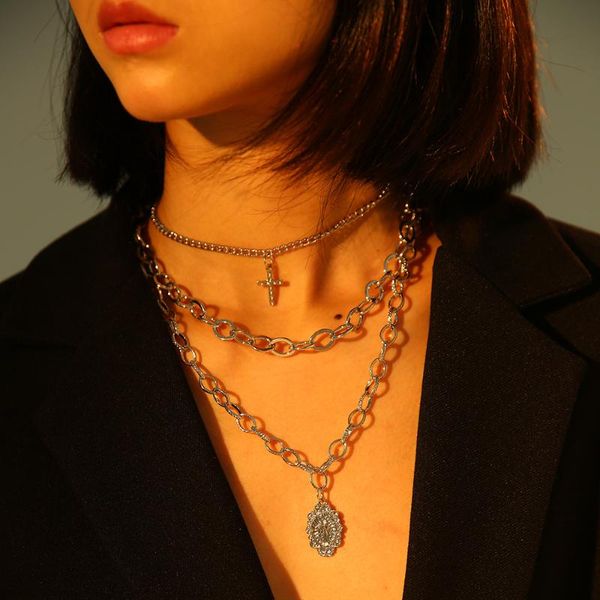 chains yaayoo 3 in 1 multilayer cross silver plated gold coin pendant religion necklace metal punk necklaces jewelry for women
chains yaayoo 3 in 1 multilayer cross silver plated gold coin pendant religion necklace metal punk necklaces jewelry for women