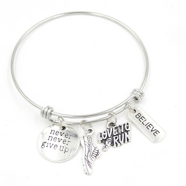new arrival wholesale stainless steel bangle zinc alloy marathon bracelet zinc alloy i love to run charms bracelet&bangle runners gift, Golden;silver
new arrival wholesale stainless steel bangle zinc alloy marathon bracelet zinc alloy i love to run charms bracelet&bangle runners gift, Golden;silver