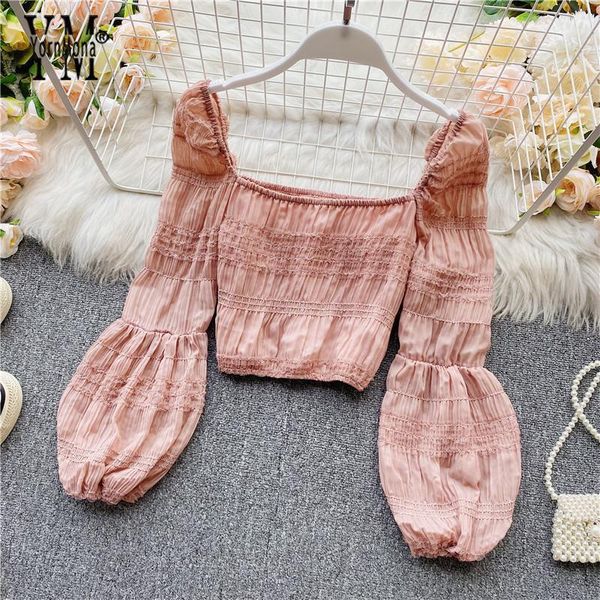 yornmona elegant long puff sleeve chiffon blouse shirt vintage square collar fashion women crop romantic pink shirt blusas1, White
yornmona elegant long puff sleeve chiffon blouse shirt vintage square collar fashion women crop romantic pink shirt blusas1, White