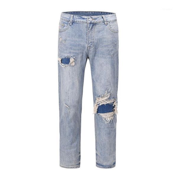 high street washed hole frayed denim trousers mens harajuku retro straight loose jeans hip hop baggy jean pencil pants1, Blue
high street washed hole frayed denim trousers mens harajuku retro straight loose jeans hip hop baggy jean pencil pants1, Blue