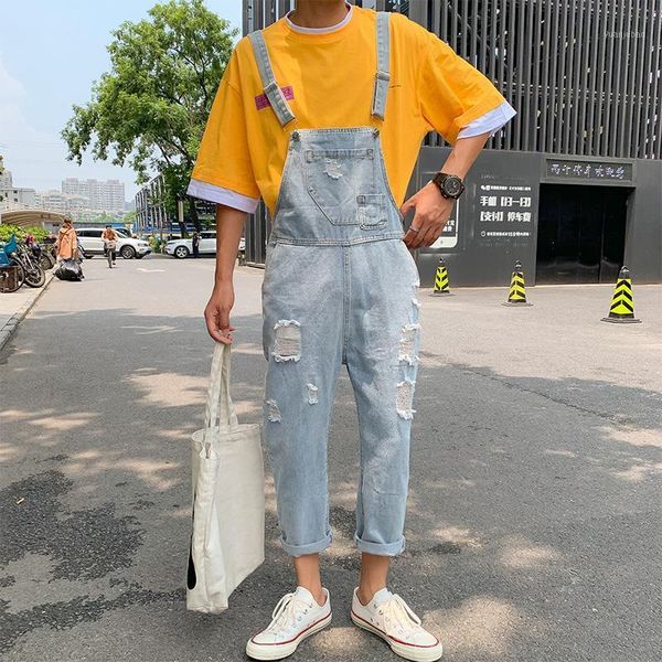 2020 ripped jeans jumpsuit overalls ankle-length male denim fashion mens bib1, Blue
2020 ripped jeans jumpsuit overalls ankle-length male denim fashion mens bib1, Blue