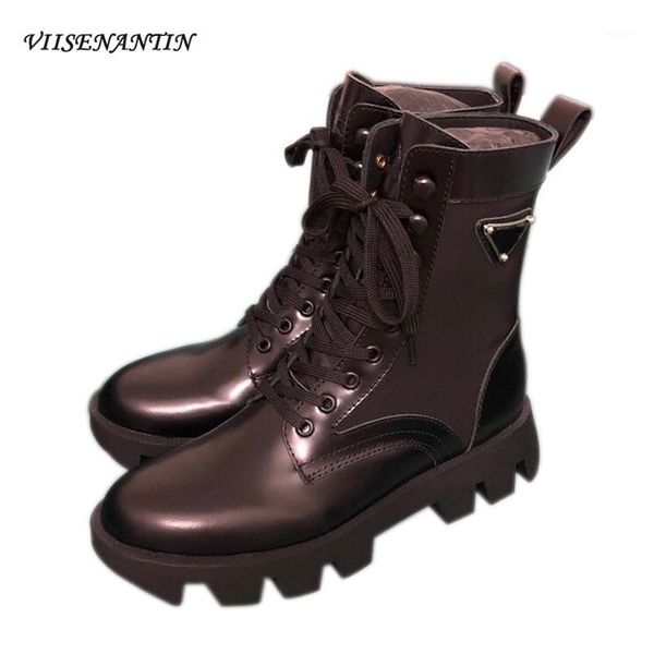 boots metal decoration waterproof ankle lace-up with thick-soled motorcycle genuine leather round toe shoes for women1, Black
boots metal decoration waterproof ankle lace-up with thick-soled motorcycle genuine leather round toe shoes for women1, Black