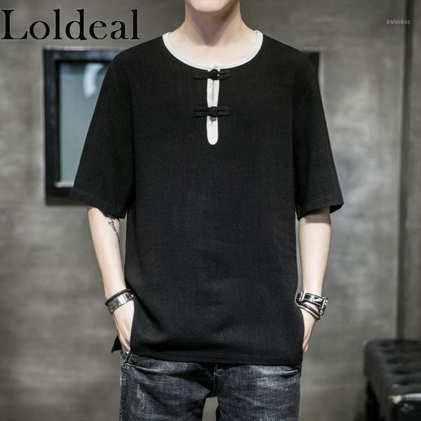 loldeal chinese style short-sleeved t-shirt men's slim cotton and linen round neck pullover1, White;black
loldeal chinese style short-sleeved t-shirt men's slim cotton and linen round neck pullover1, White;black