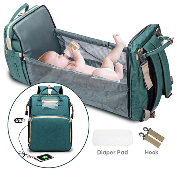 usb folding portable baby crib mommy bag 2-in-1 multifunctional backpack diaper bag crib mummy backpack waterproof lj201013
usb folding portable baby crib mommy bag 2-in-1 multifunctional backpack diaper bag crib mummy backpack waterproof lj201013