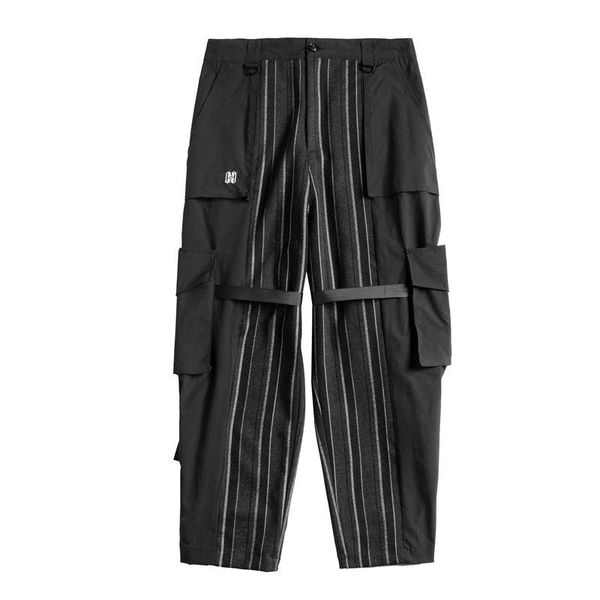 men's pants techwear striped plus velvet hip hop pencil cargo men patchwork stitching streetwear casual trousers loose autumn bottoms, Black
men's pants techwear striped plus velvet hip hop pencil cargo men patchwork stitching streetwear casual trousers loose autumn bottoms, Black