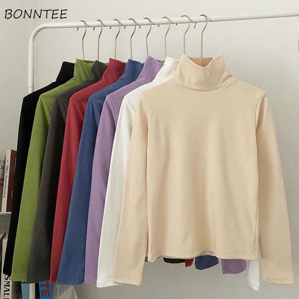 women tshirts solid turtle-neck long sleeve spring autumn korean style trendy all-match simple students slim warm t-shirts chic, White
women tshirts solid turtle-neck long sleeve spring autumn korean style trendy all-match simple students slim warm t-shirts chic, White