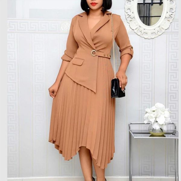 women elegant dresses blazer pleated irregular length with button work wear office ldies modest female fashion autumn new 2020, Black;gray
women elegant dresses blazer pleated irregular length with button work wear office ldies modest female fashion autumn new 2020, Black;gray