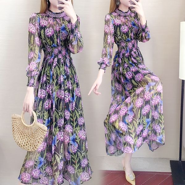 dressed floral printing for chiffon women as ladies of the korean office in ladies'fashionable women's fashions and jac0, Black;gray
dressed floral printing for chiffon women as ladies of the korean office in ladies'fashionable women's fashions and jac0, Black;gray