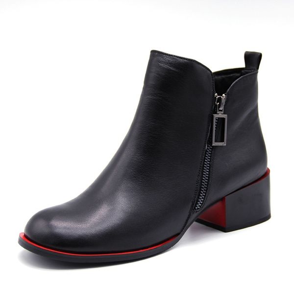 ins women's ankle 22.5-25.5 in length genuine female leather toe round savage classic zipper plus winter velvet boots 33sz, Black
ins women's ankle 22.5-25.5 in length genuine female leather toe round savage classic zipper plus winter velvet boots 33sz, Black