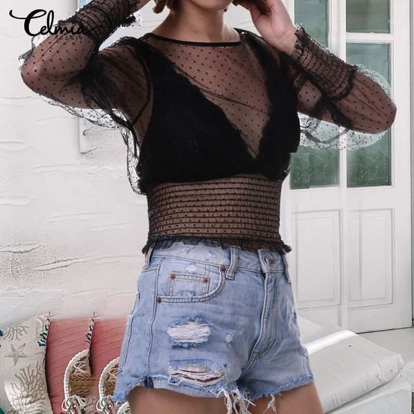 celmia plus size long sleeve dot perspective women see-through ruffles shirts ladies blouses plus size elegant blusas1, White
celmia plus size long sleeve dot perspective women see-through ruffles shirts ladies blouses plus size elegant blusas1, White