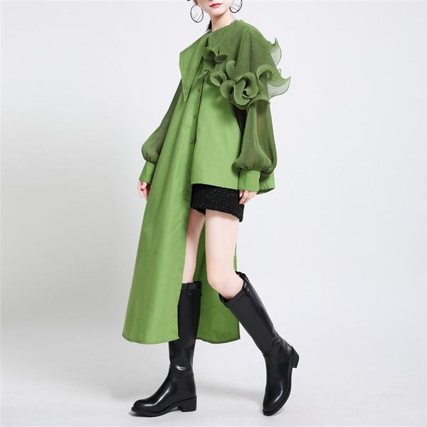 johnature autumn new streetwear ruffles long irregular womens and blouses 2020 fashion solid color loose shirts, White
johnature autumn new streetwear ruffles long irregular womens and blouses 2020 fashion solid color loose shirts, White