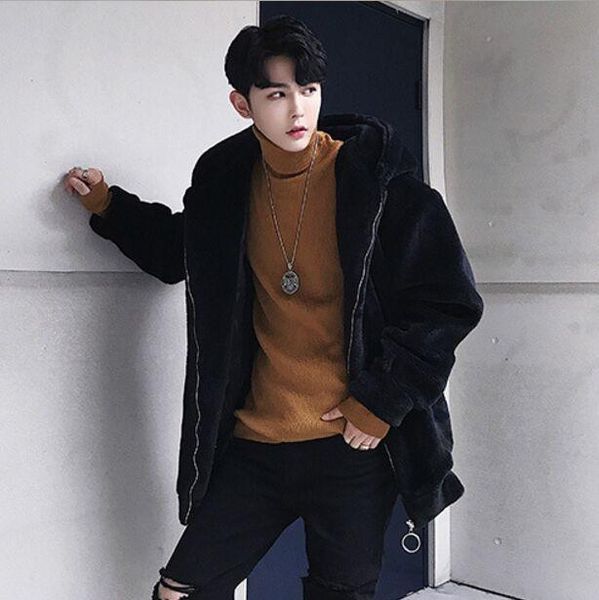 men's fur & faux furry 2021 vetement winter mens leather jacket with hood luxury rex overcoat oversized coat xl756, Black
men's fur & faux furry 2021 vetement winter mens leather jacket with hood luxury rex overcoat oversized coat xl756, Black