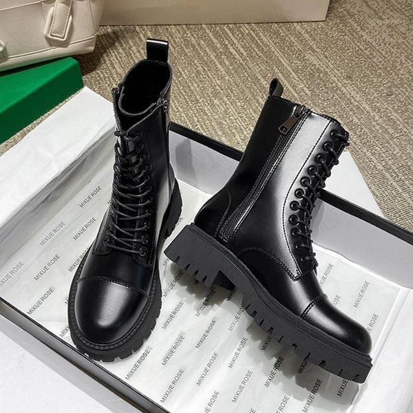 2021 genuine leather boots women shoes thick sole lace up autumn winter short ankle boots for women motorcycle1, Black
2021 genuine leather boots women shoes thick sole lace up autumn winter short ankle boots for women motorcycle1, Black