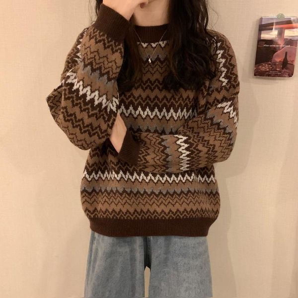 retro thickened long sleeve knitted sweater women's loose wear autumn winter 2020 new pullover lazy fashion1, White;black
retro thickened long sleeve knitted sweater women's loose wear autumn winter 2020 new pullover lazy fashion1, White;black