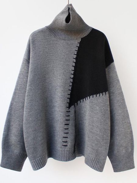superaen fall winter 2021 new loose pullover turtleneck full sweaters for women, White;black
superaen fall winter 2021 new loose pullover turtleneck full sweaters for women, White;black