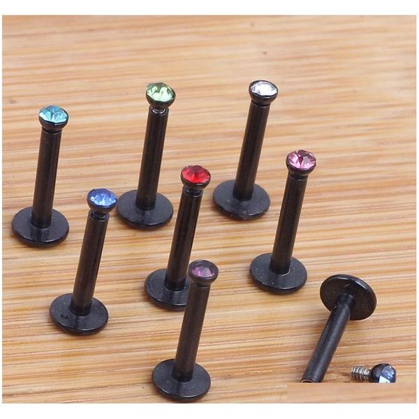 16g black stainless steel internally threaded crystal labret lip ring ball stud chin piercing sqcgpz beauty888
16g black stainless steel internally threaded crystal labret lip ring ball stud chin piercing sqcgpz beauty888