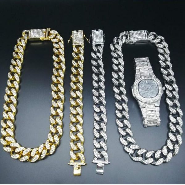 2cm hip hop jewelry necklace crystal miami cuban chain luxury men gold color watch& necklace & bracelet combo set for men, Silver
2cm hip hop jewelry necklace crystal miami cuban chain luxury men gold color watch& necklace & bracelet combo set for men, Silver