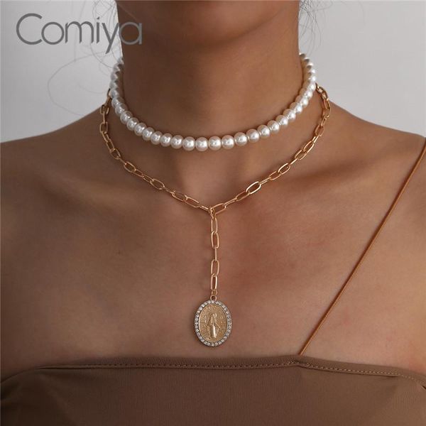 chains comiya fashion necklace for women multi layers gold color zinc alloy round shape long pendants acrylic jewelry, Silver
chains comiya fashion necklace for women multi layers gold color zinc alloy round shape long pendants acrylic jewelry, Silver