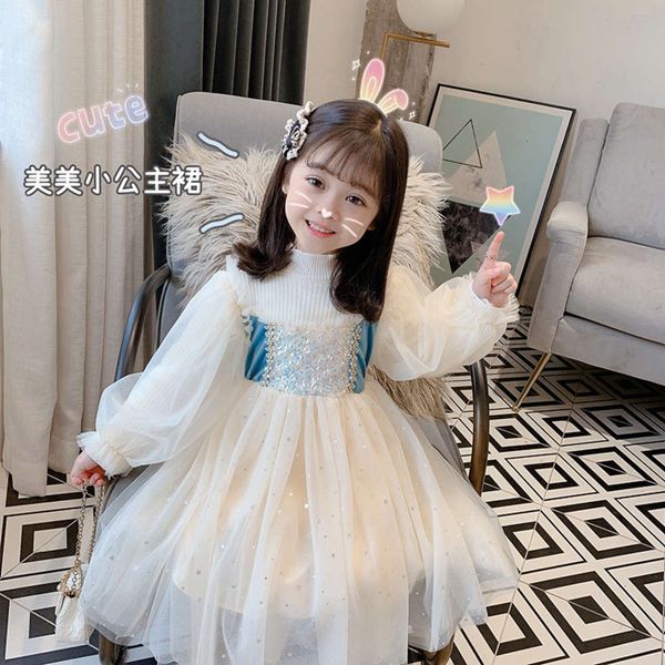 thickened plush girls' knitted 2020 new winter korean long sve princs drs leyv, Red;yellow
thickened plush girls' knitted 2020 new winter korean long sve princs drs leyv, Red;yellow