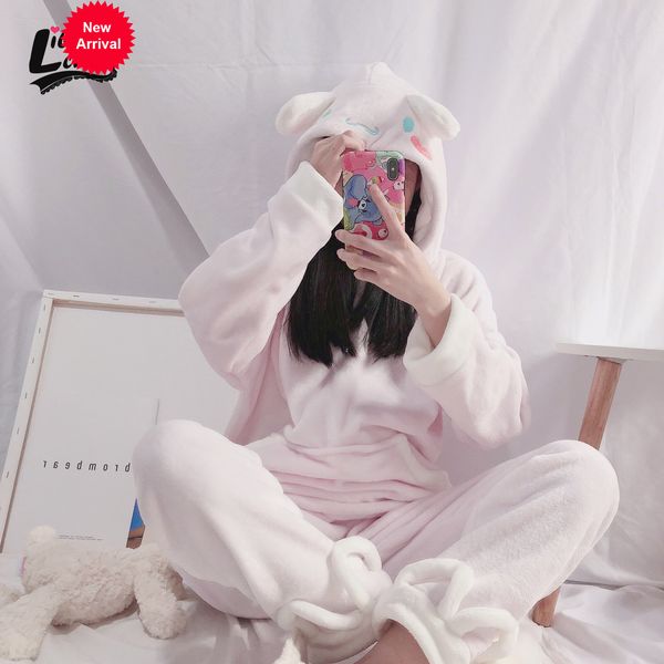 lilicochan sets women's fall winter flannel of cartoons warm cute long ladies'ear dog pajamas, Black;white
lilicochan sets women's fall winter flannel of cartoons warm cute long ladies'ear dog pajamas, Black;white